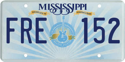 MS license plate FRE152