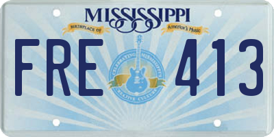 MS license plate FRE413