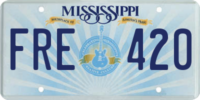 MS license plate FRE420