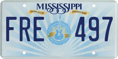 MS license plate FRE497