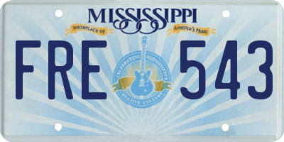 MS license plate FRE543