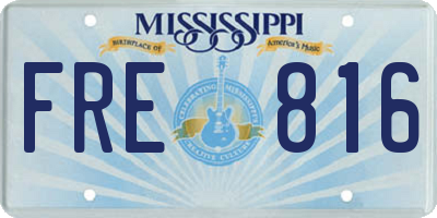 MS license plate FRE816