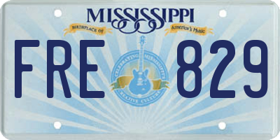 MS license plate FRE829