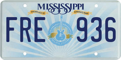 MS license plate FRE936