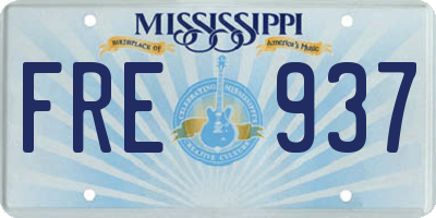 MS license plate FRE937