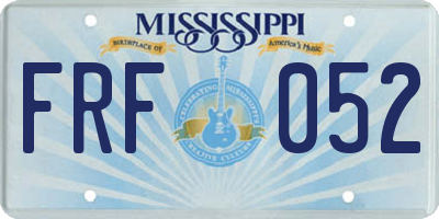 MS license plate FRF052