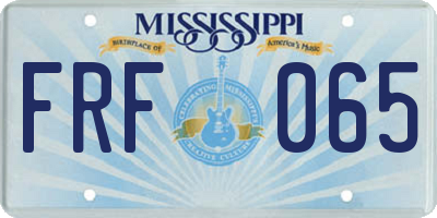 MS license plate FRF065