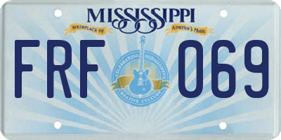 MS license plate FRF069