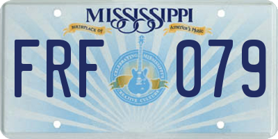 MS license plate FRF079
