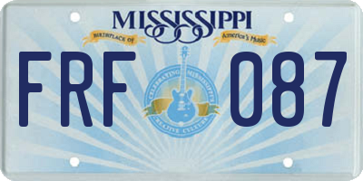 MS license plate FRF087