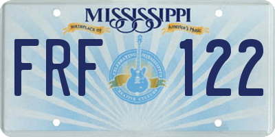MS license plate FRF122