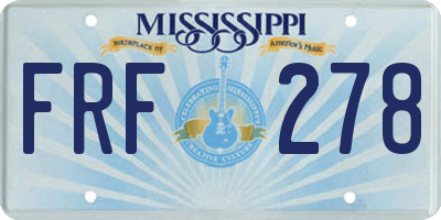 MS license plate FRF278