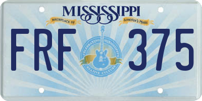 MS license plate FRF375