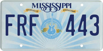 MS license plate FRF443