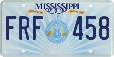 MS license plate FRF458