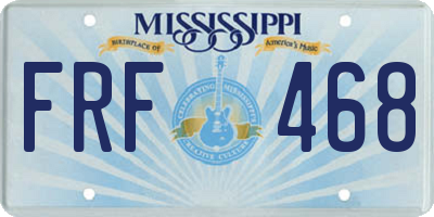 MS license plate FRF468
