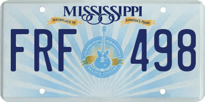 MS license plate FRF498
