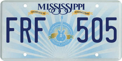 MS license plate FRF505