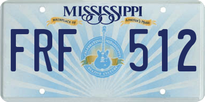 MS license plate FRF512