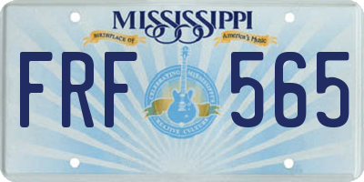 MS license plate FRF565