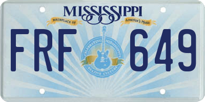 MS license plate FRF649