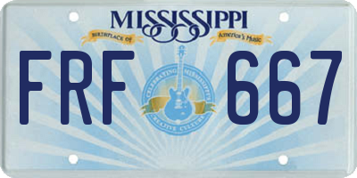 MS license plate FRF667