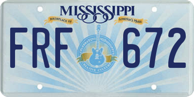 MS license plate FRF672