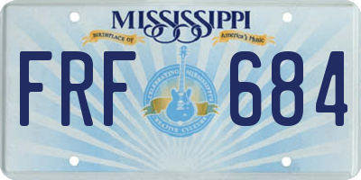 MS license plate FRF684