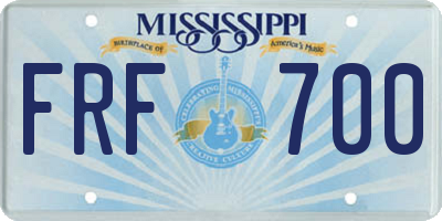 MS license plate FRF700