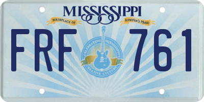 MS license plate FRF761