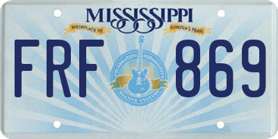 MS license plate FRF869