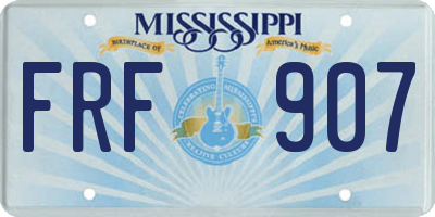 MS license plate FRF907