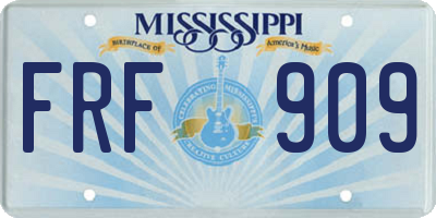 MS license plate FRF909