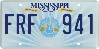 MS license plate FRF941