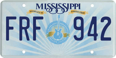 MS license plate FRF942