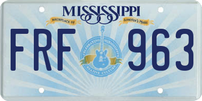 MS license plate FRF963