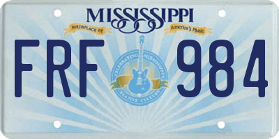 MS license plate FRF984