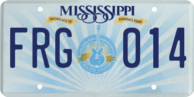 MS license plate FRG014