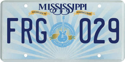 MS license plate FRG029