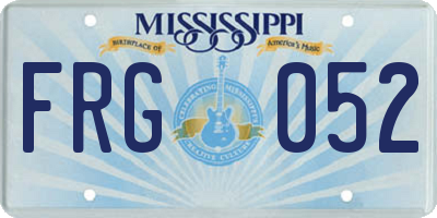 MS license plate FRG052