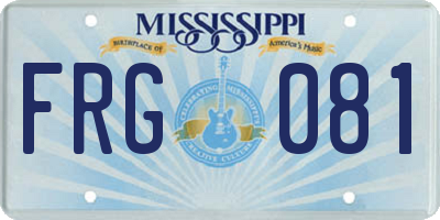 MS license plate FRG081