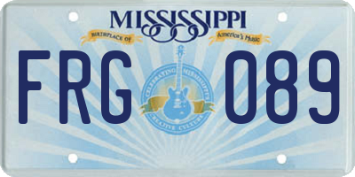 MS license plate FRG089