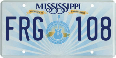 MS license plate FRG108