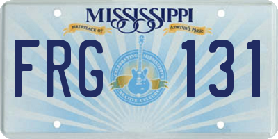 MS license plate FRG131