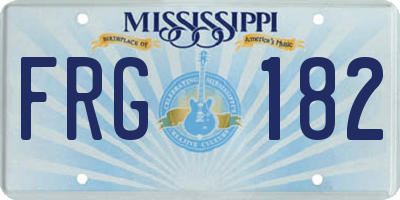 MS license plate FRG182