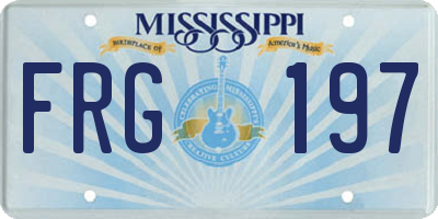 MS license plate FRG197