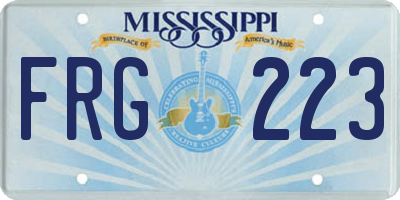 MS license plate FRG223