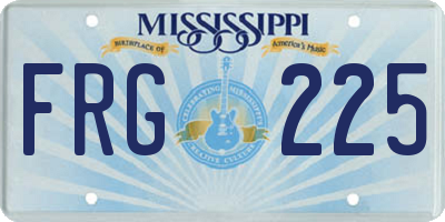 MS license plate FRG225