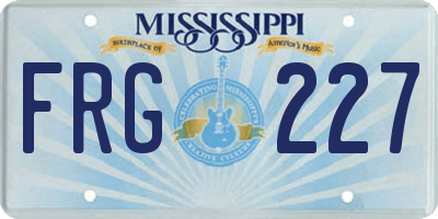 MS license plate FRG227