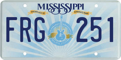 MS license plate FRG251